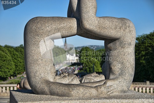 Image of Sculpture Detail in a Park of Oslo, Norway