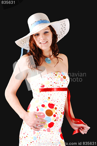 Image of Pretty girl with hat.