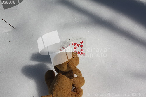 Image of Dog playing poker