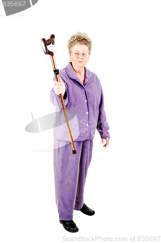 Image of Senior woman with cane.