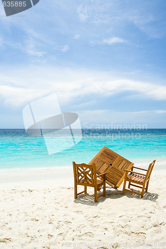 Image of  Free table for two on the beach with ocean view