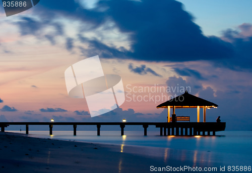 Image of Tranquil Ocean in the twilight