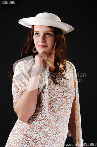 Image of Woman with hat.