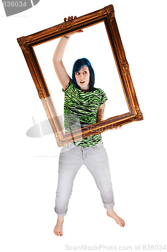 Image of Girl with picture frame.