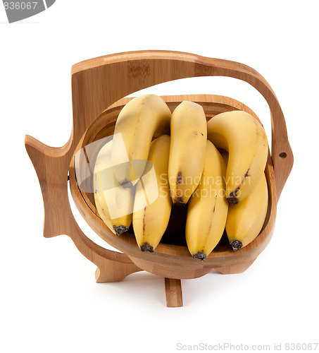 Image of Wooden vase with ligament banana