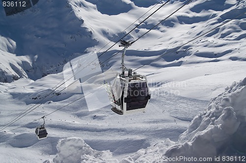 Image of Ski lift. Caucasus. Elbrus