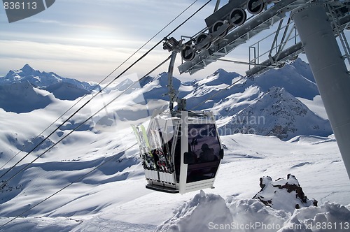 Image of Ski lift. Caucasus. Elbrus