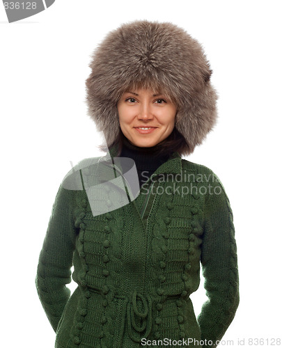 Image of Girl in fur hat