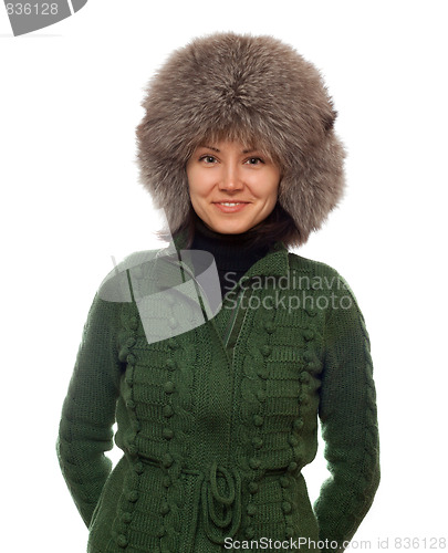 Image of Girl in fur hat