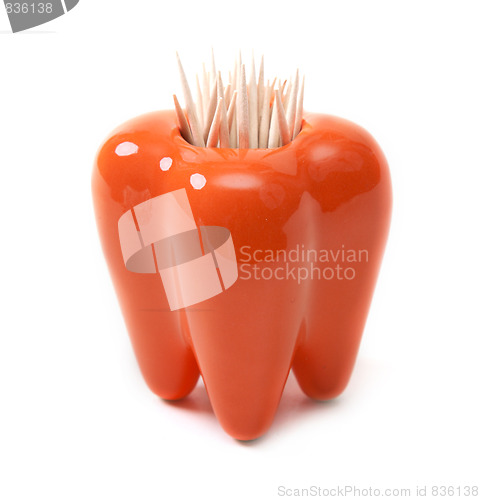 Image of Ceramic orange stan for toothpicks