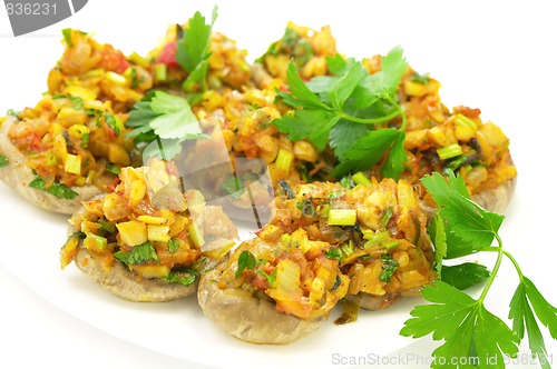 Image of Mushrooms stuffed with vegetables