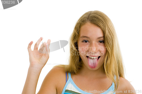 Image of girl showing tongue