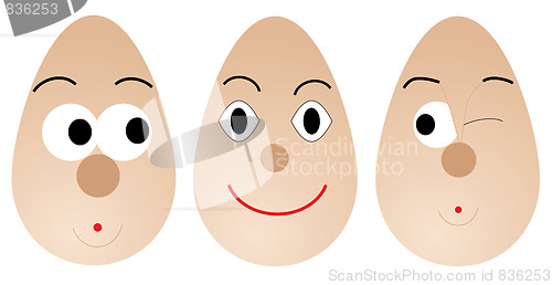 Image of eggs with faces