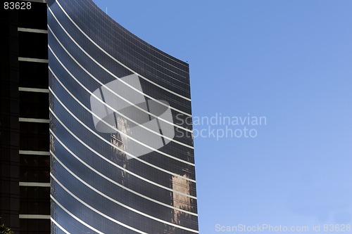 Image of Close up on a skyscraper with clear skies