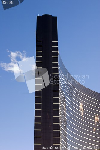 Image of Close up on a modern skyscraper with clear skies