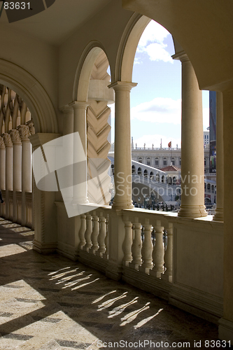 Image of Venetian Balcony Columns and Arches in Las Vegas