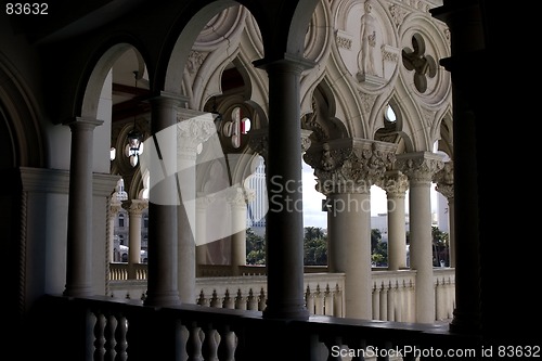 Image of Venetian Balcony Column Design and Arches in Las Vegas