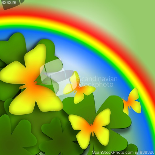 Image of Butterflies and Rainbow