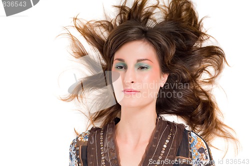 Image of Young beautiful brunette woman