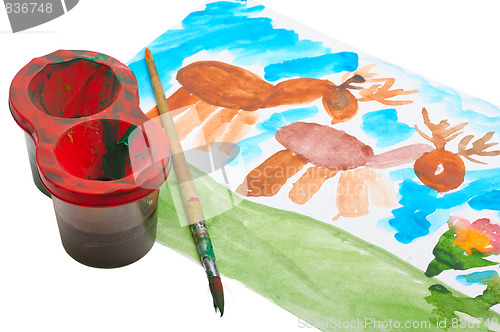 Image of children's watercolor drawing.