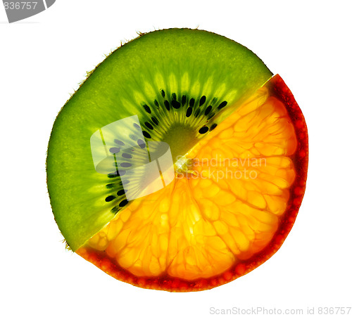 Image of Sliced kiwi and mandarin