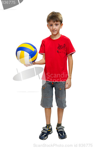 Image of The boy with the ball, isolated.