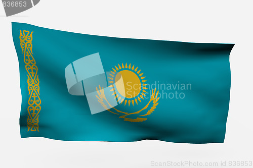 Image of kazajistan 3d flag