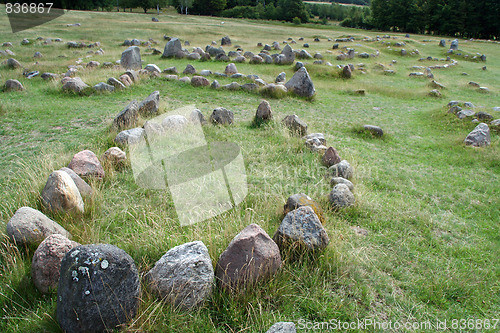 Image of Stone ship burial site