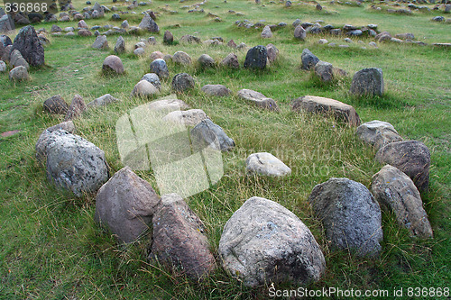 Image of Stone ship burial site