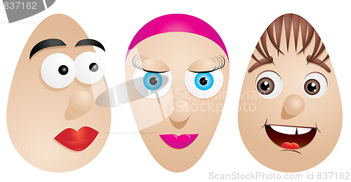 Image of Eggs with faces