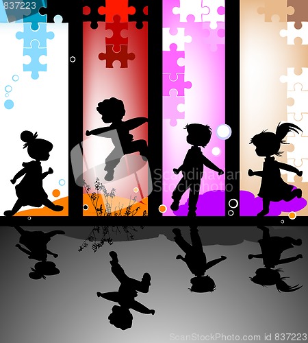 Image of kids silhouettes