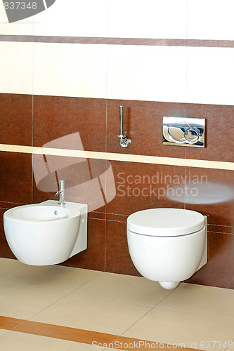 Image of Brown toilet angle