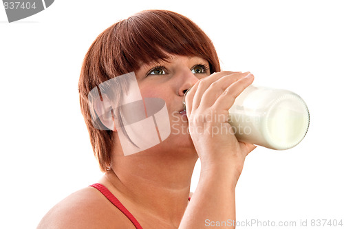 Image of Woman drinking milk