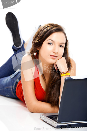 Image of Working on a laptop