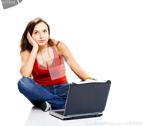 Image of Female teenager thinking