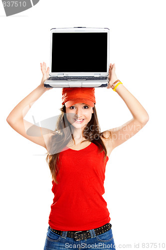 Image of Girl with a laptop