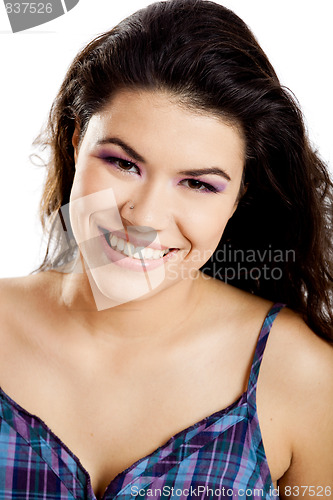 Image of Beautiful young woman smiling