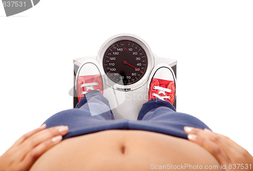 Image of Measuring her weight