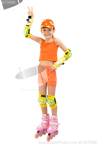 Image of The girl on roller skates