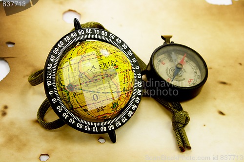 Image of Globe and compass