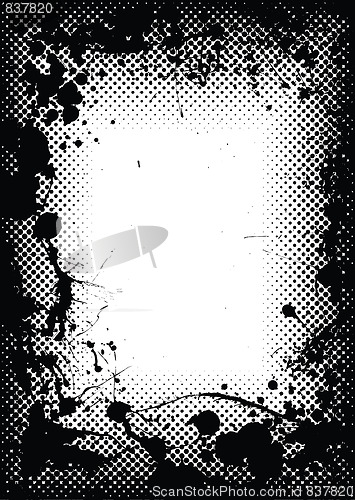 Image of halftone grunge ink splat border