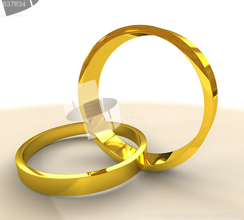 Image of two gold wedding rings