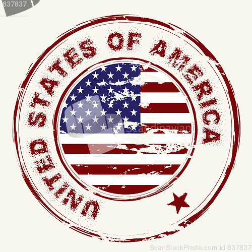 Image of us flag grunge ink stamp