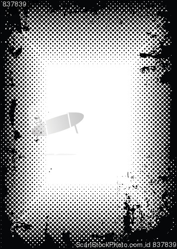 Image of grunge halftone border