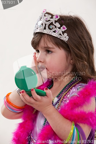 Image of Young cute caucasian toddler girl playing 