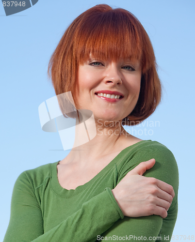 Image of Attractive thirties caucasian brunette woman