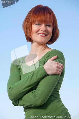 Image of Attractive thirties caucasian brunette woman