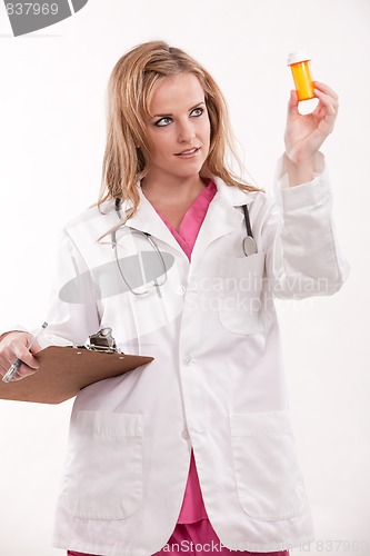 Image of Attractive caucasian nurse doctor 