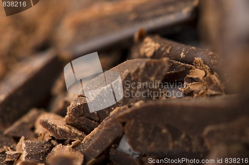 Image of Pile of broken chocolate 