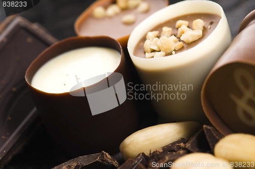 Image of chocolates with sweet almonds 